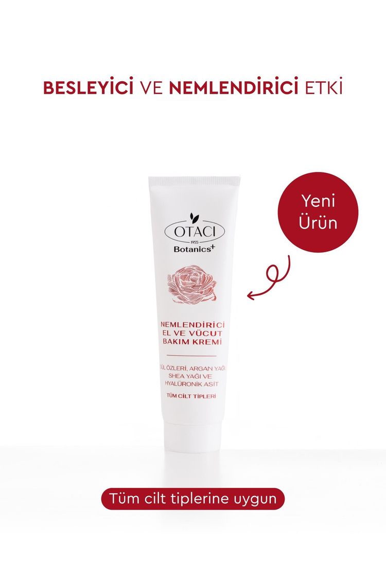 Botanics+ Nemlendirici El ve Vücut Bakım Kremi - Gül Özleri ve Hyalüronik Asit