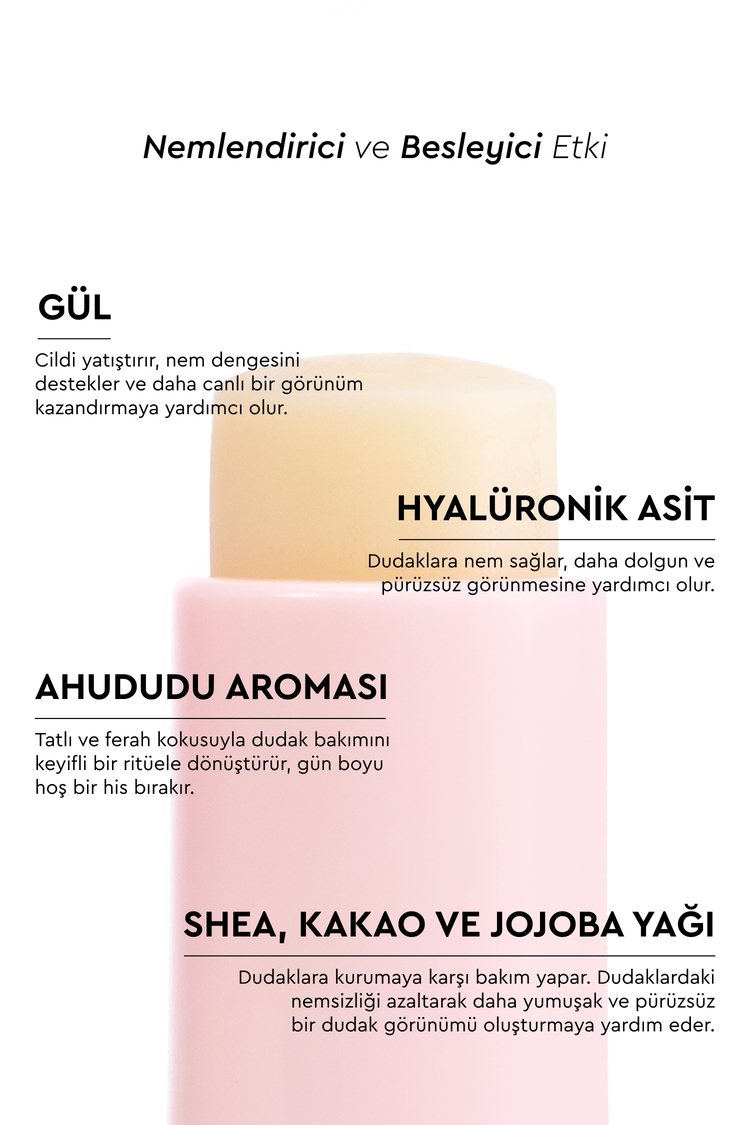 Botanics+ Nemlendirici Ve Besleyici Dudak Bakım Kremi - Gül Özleri ve Hyalüronik Asit