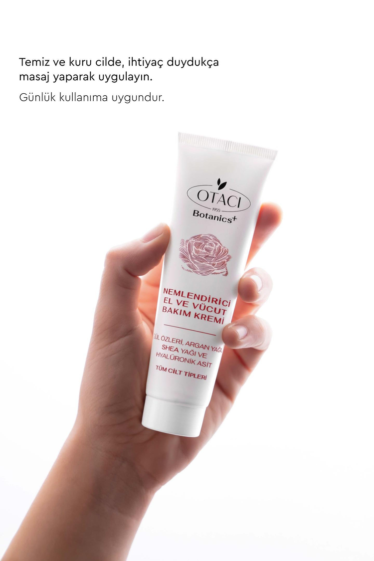 Botanics+ NemlendiriciI El ve Vücut Bakım Kremi - Gül Özleri ve Hyalüronik Asit