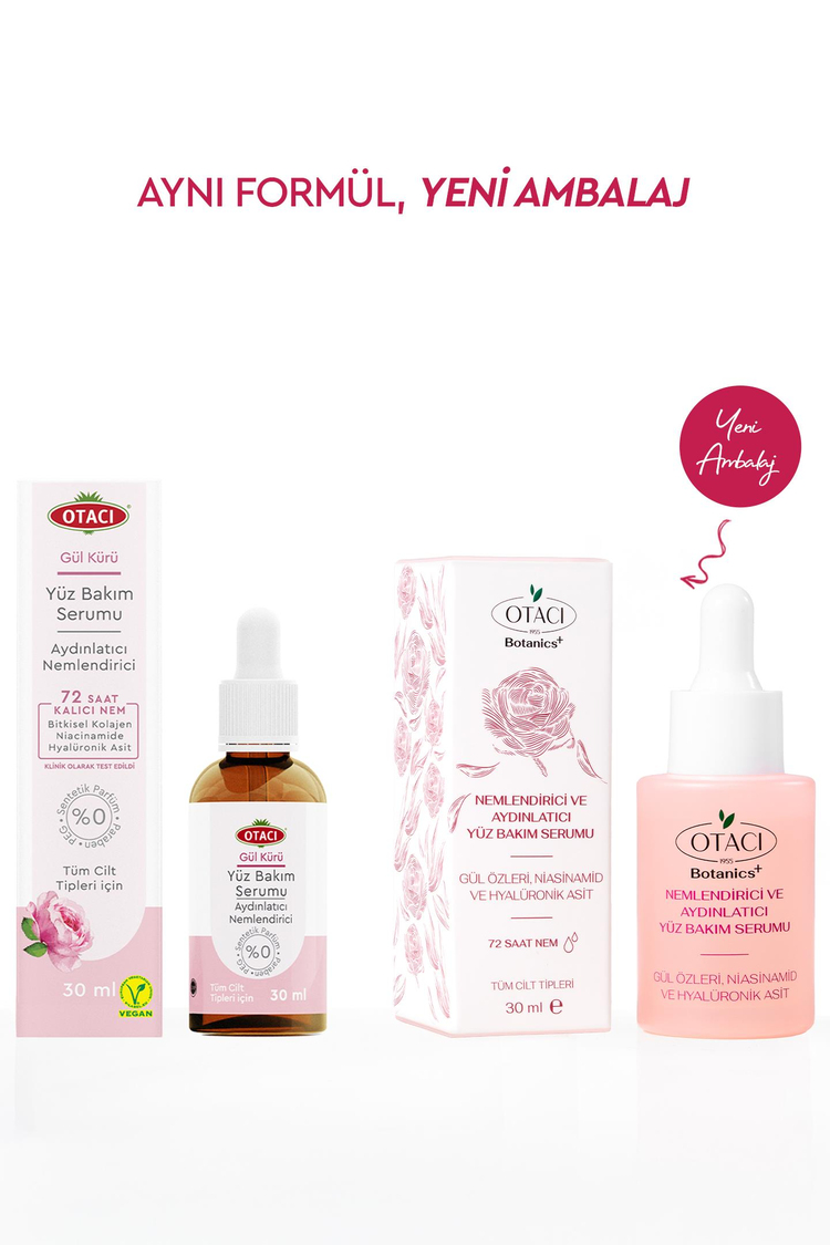 Nemlendirici ve Aydınlatıcı Yüz Bakım Serumu - Gül Özleri ve Hyalüronik Asit