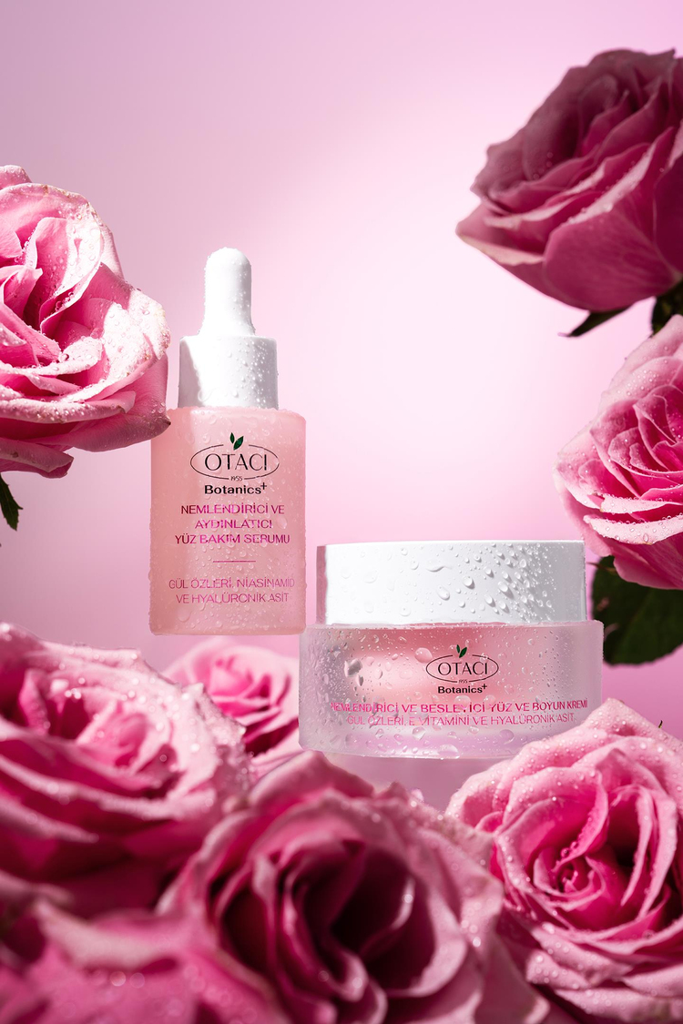 Nemlendirici Yüz ve Boyun Kremi - Gül Özleri , E Vitamini ve  Hyalüronik Asit