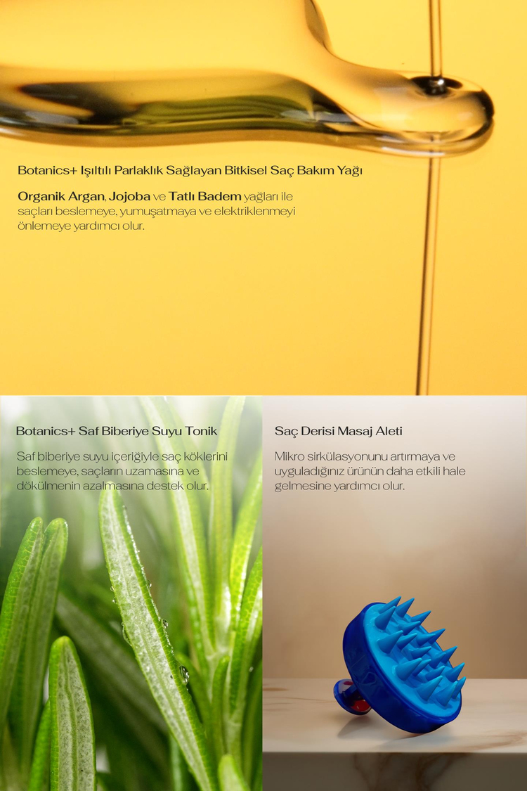 Onarıcı ve Güçlendirici Saç Bakım Seti- Saç Derisi Masaj Aleti hediyeli
