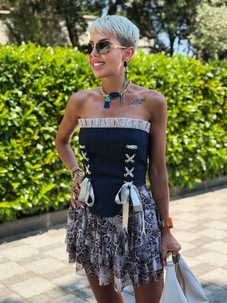 BEJ SOFT LEOPAR DESENLİ ŞORT ASTARLI ETEK