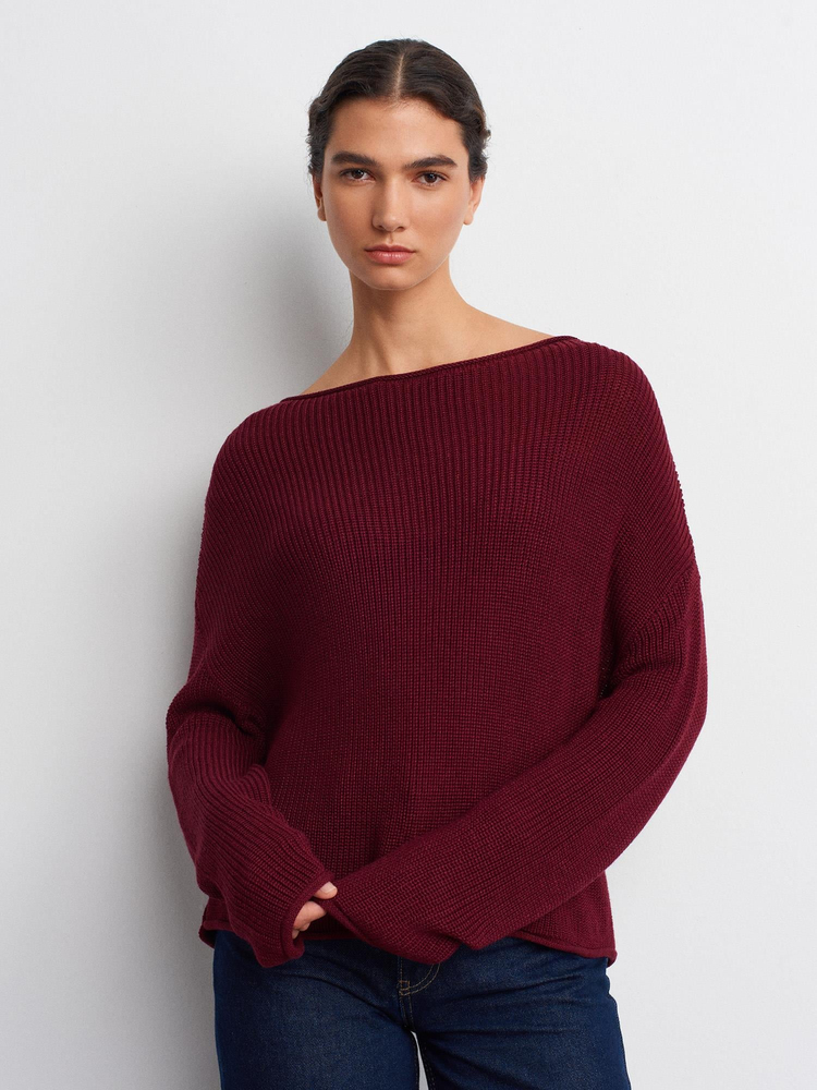 BORDO KAYIK YAKA BASIC TRİKO KAZAK