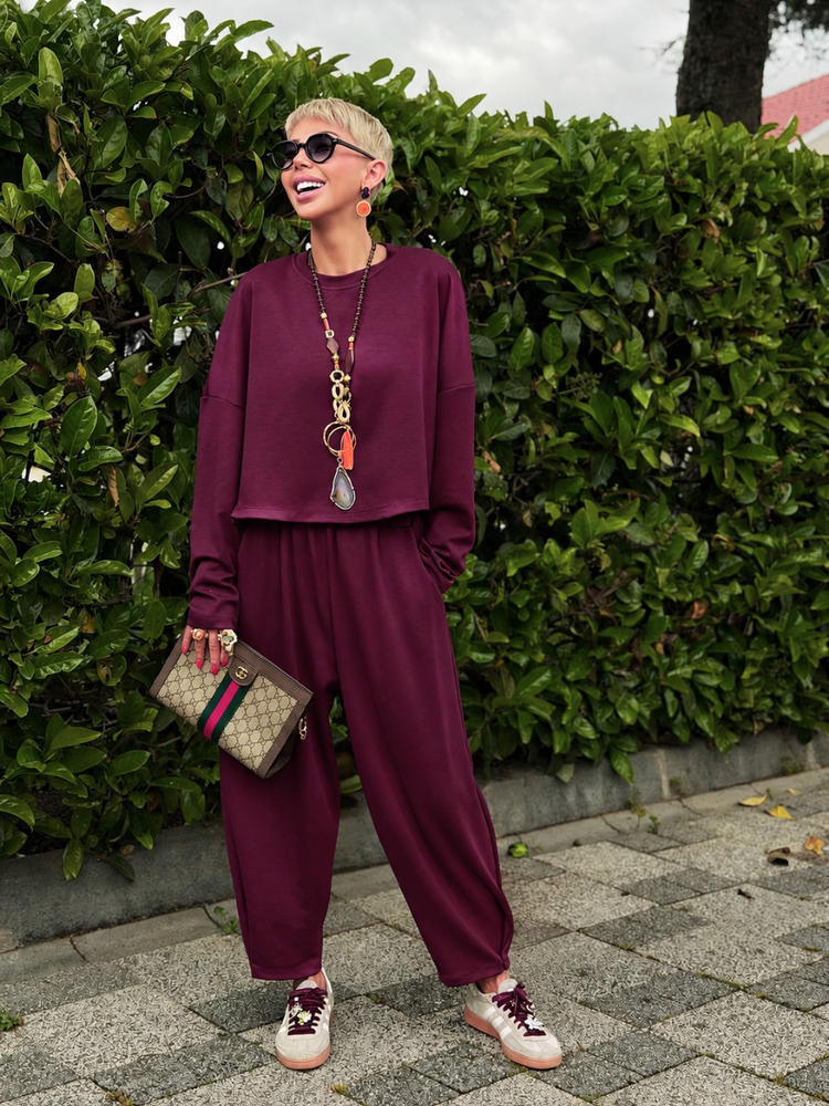 BORDO ŞALVAR MODEL MODAL TAKIM 