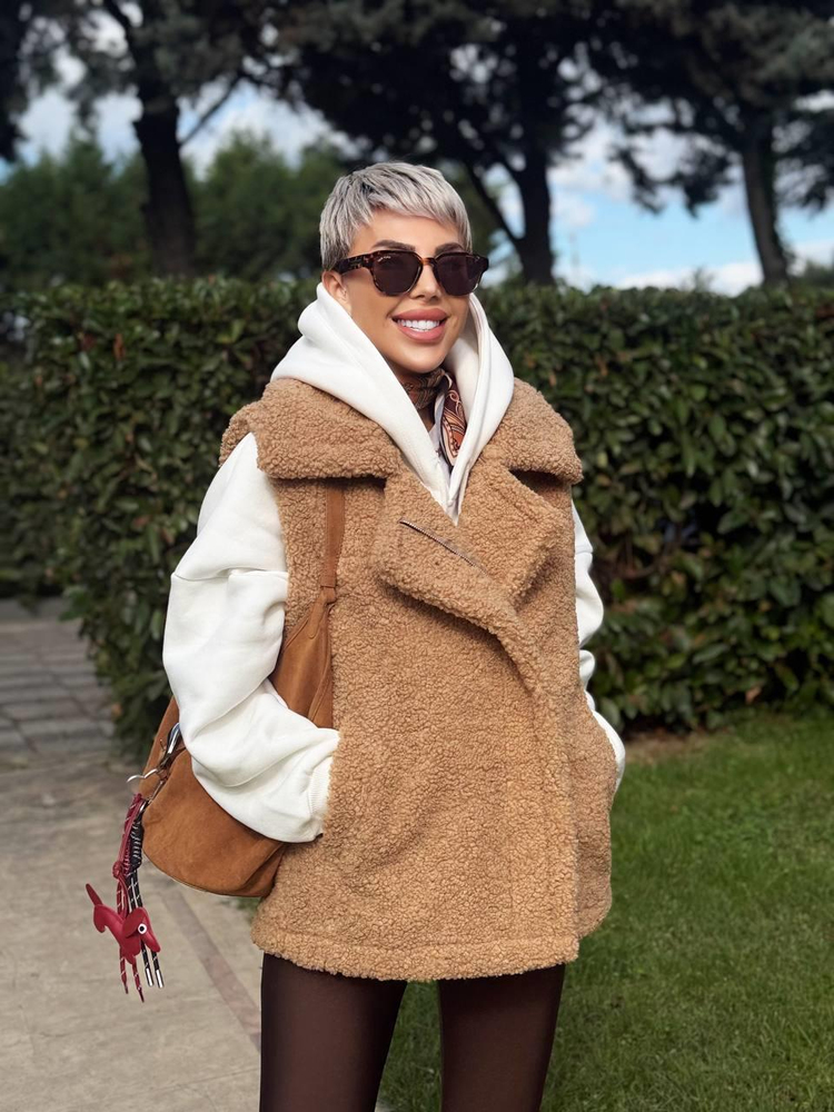 CAMEL BIKER TEDDY VEST