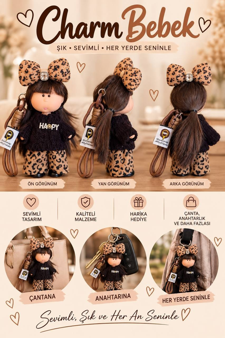 CHARM BEBEK AKSESUAR SİYAH LEOPAR