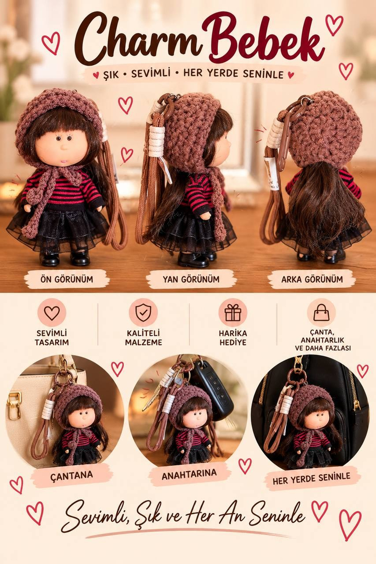 CHARM BEBEK AKSESUAR SİYAH TÜTÜ ETEKLİ 