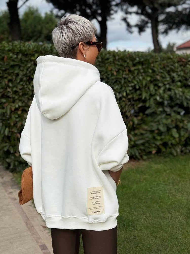 ECRU S.STUDIO PREMIUM OVERSIZE HOODIE