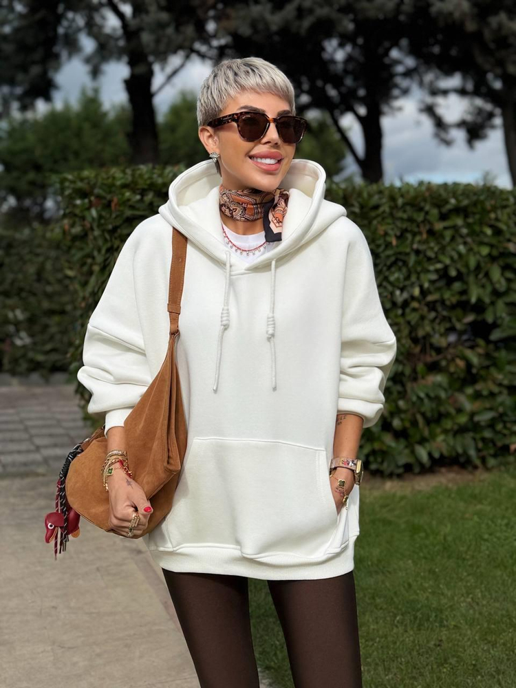 ECRU S.STUDIO PREMIUM OVERSIZE HOODIE