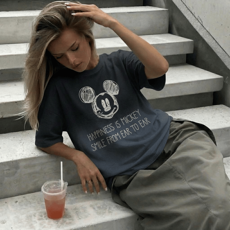 FÜME HAPPINESS MICKEY BASKILI TSHIRT