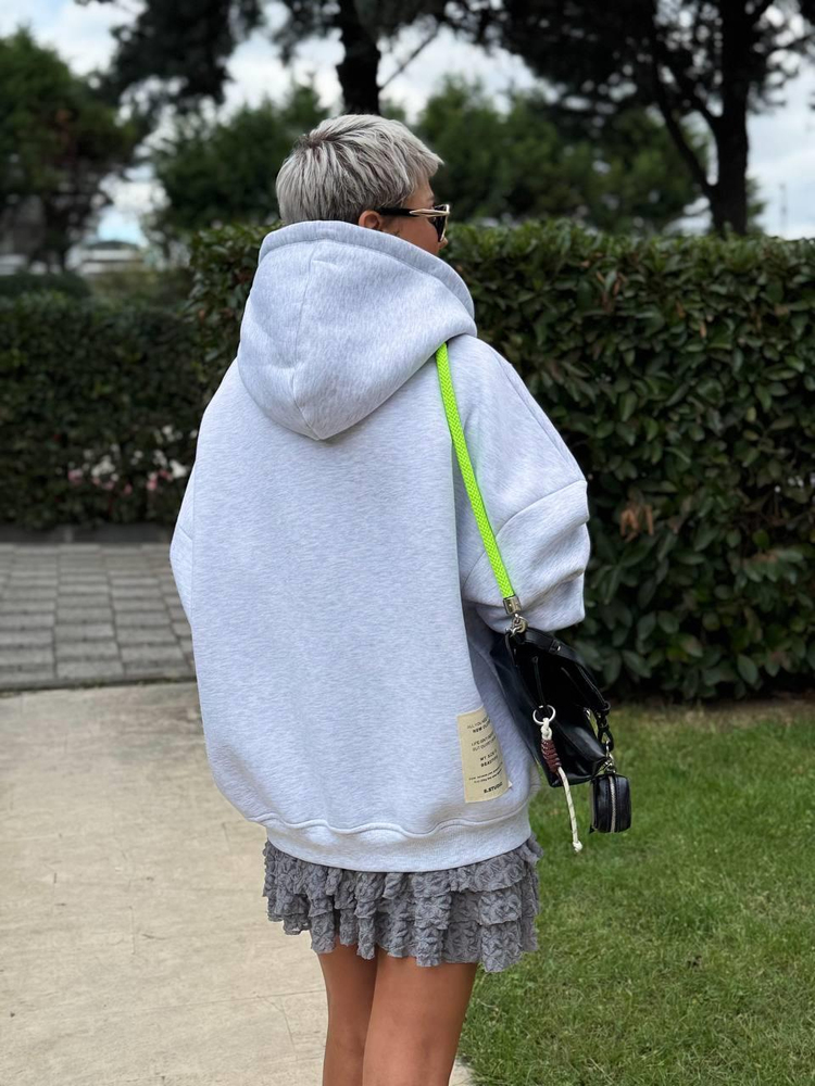 GRİ MELANJ S.STUDIO PREMIUM OVERSIZE HOODIE