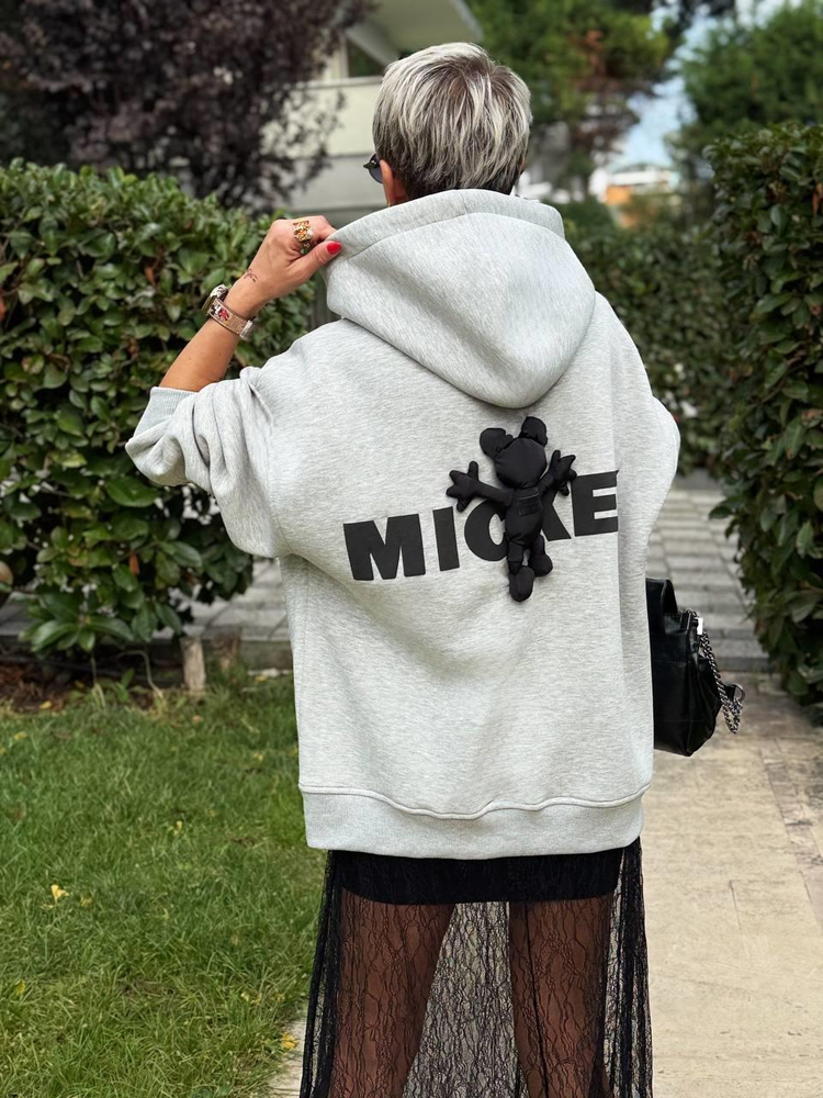 GRAY S.STUDIO MICKEY DESIGN HOODIE
