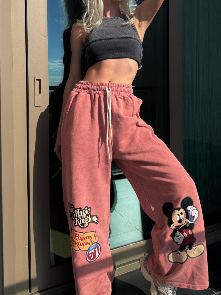 GÜL KURUSU MICKEY MOUSE BASKILI EŞOFMAN