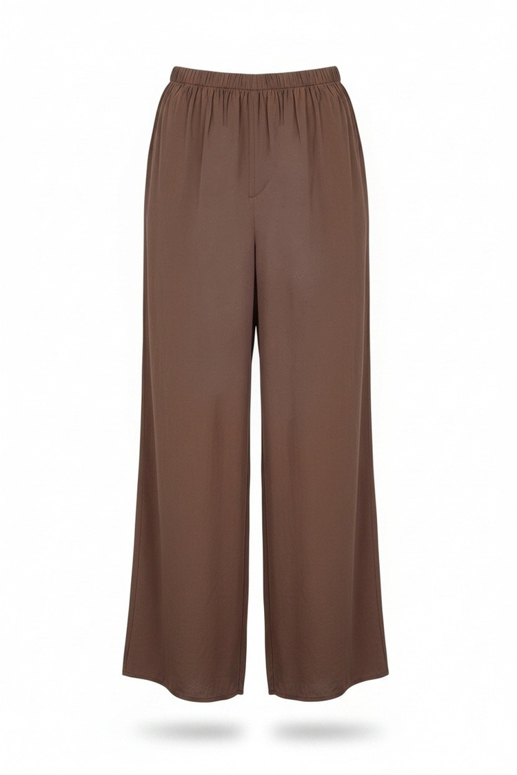 KAHVE BELİ LASTİKLİ BOL PANTOLON
