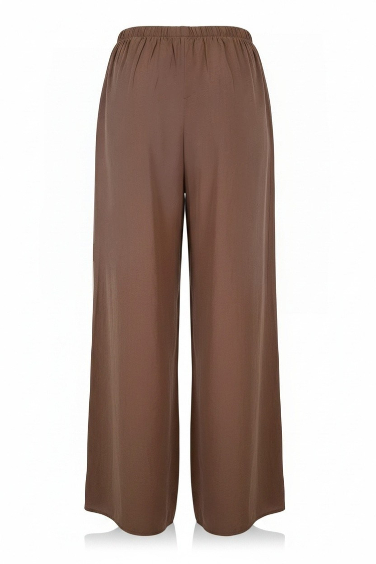 KAHVE BELİ LASTİKLİ BOL PANTOLON