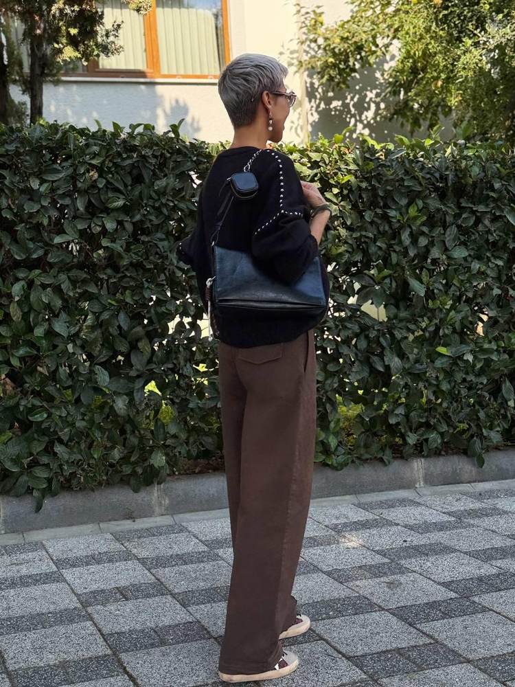 BROWN CANVAS BELTED PANTS