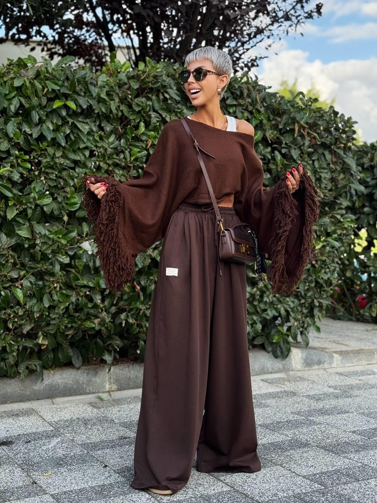 KAHVE S.STUDIO OVERSIZE TASARIM EŞOFMAN