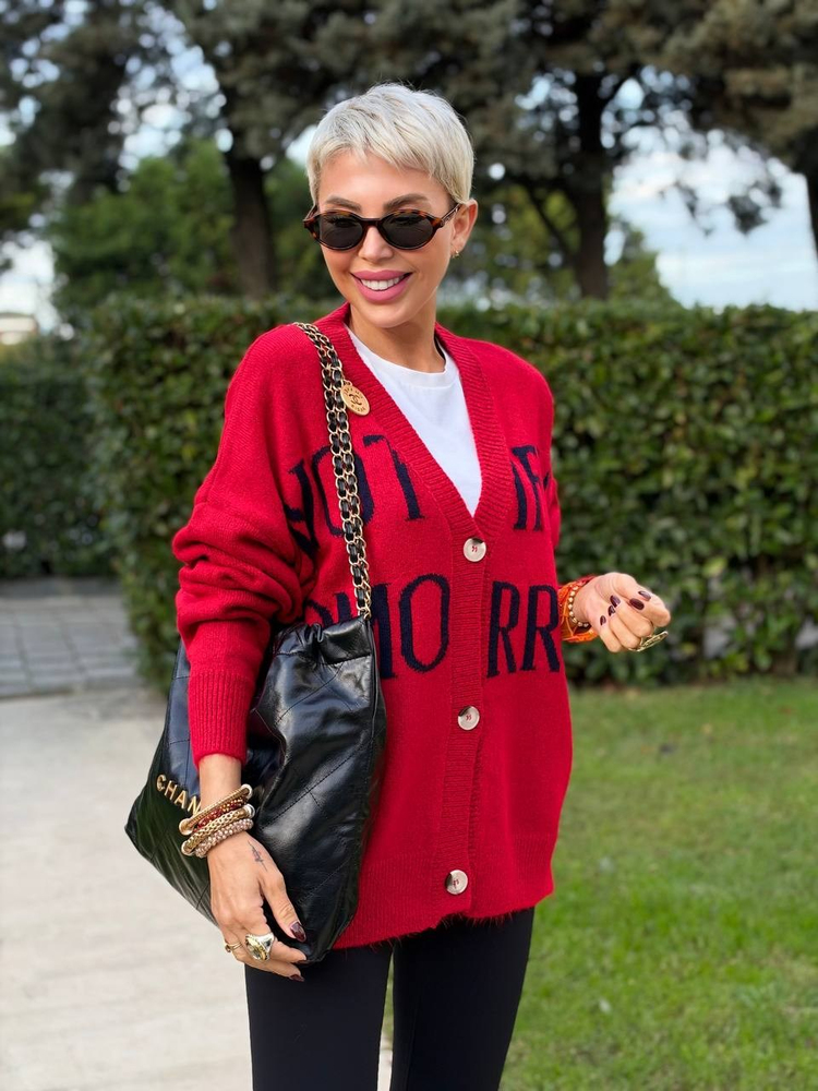 KIRMIZI NOTIFY TRİKO HIRKA