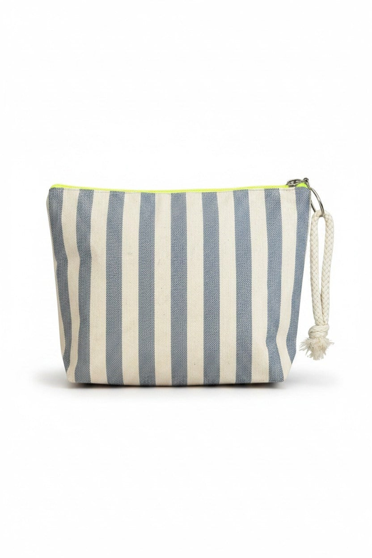 MARİNE ÇİZGİLİ NEON YEŞİL CLUTCH ÇANTA 