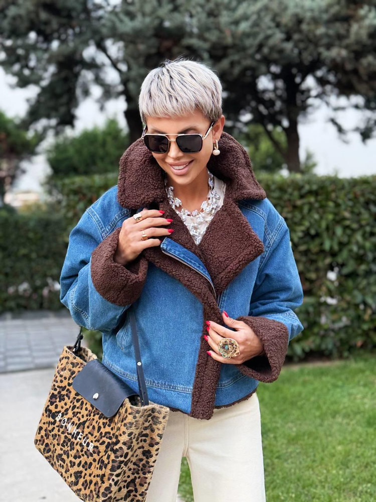 BLUE TEDDY DETAİL COAT