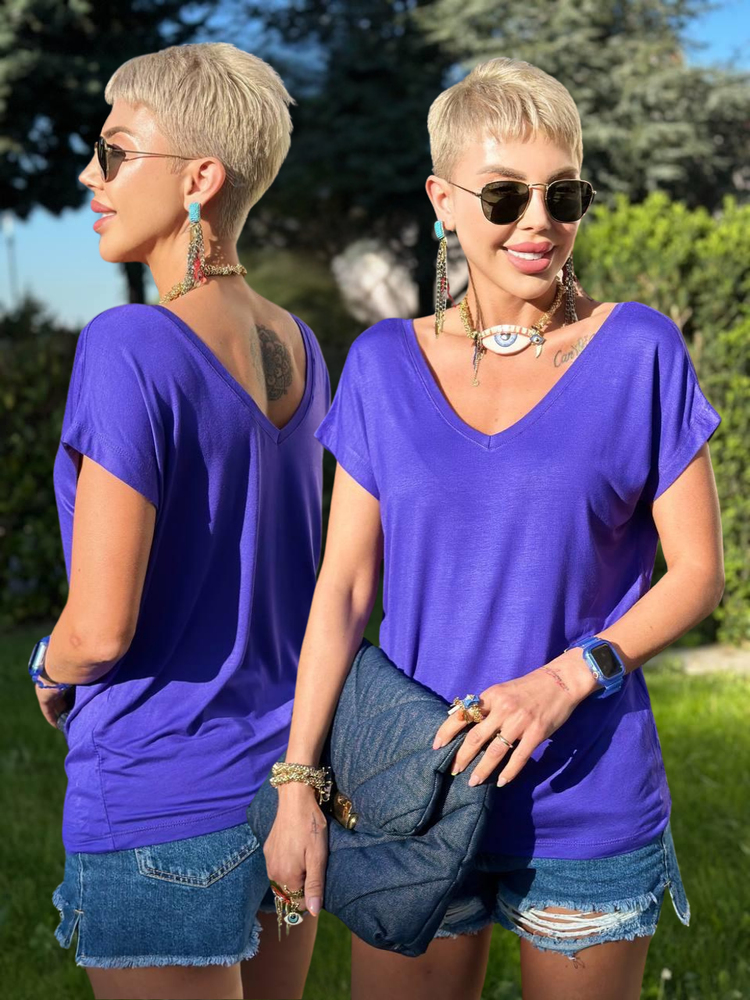 MOR S.STUDIO ÖN ARKA V YAKA MODAL TSHIRT