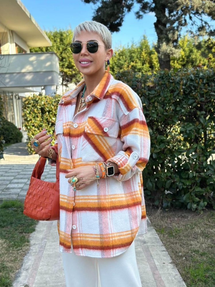 ORANJ OVERSIZE ODUNCU GÖMLEK