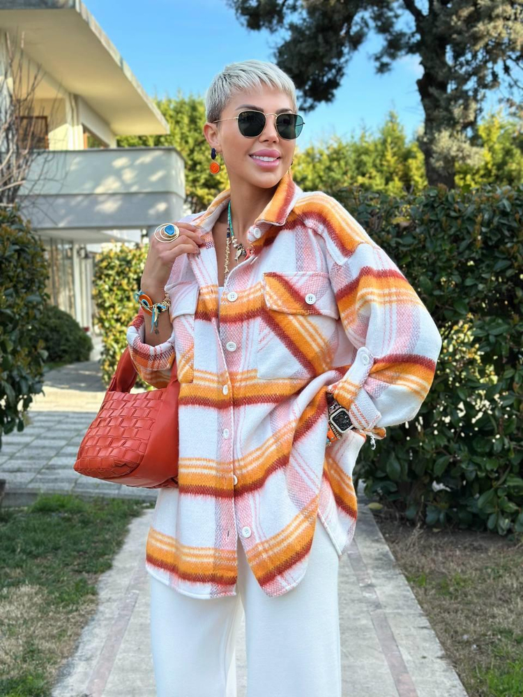 ORANJ OVERSIZE ODUNCU GÖMLEK