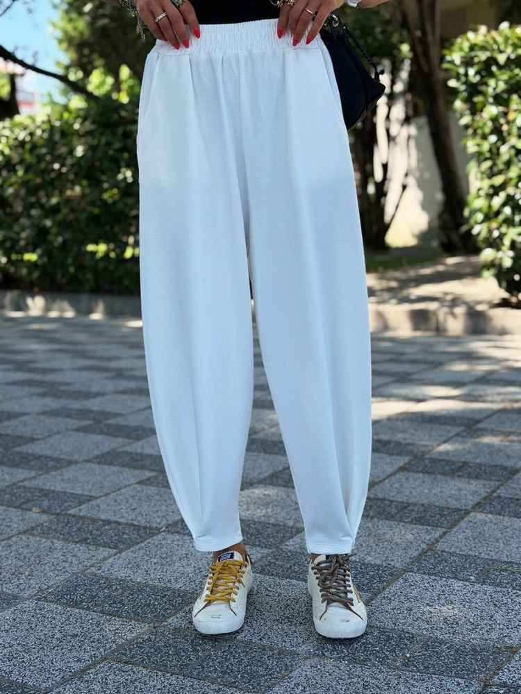 Şalvar Model Modal Pantolon - Ekru