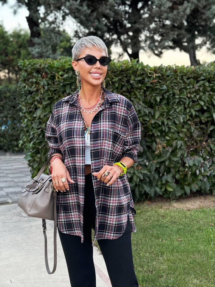 BLACK PLAID PATTERN SHIRT