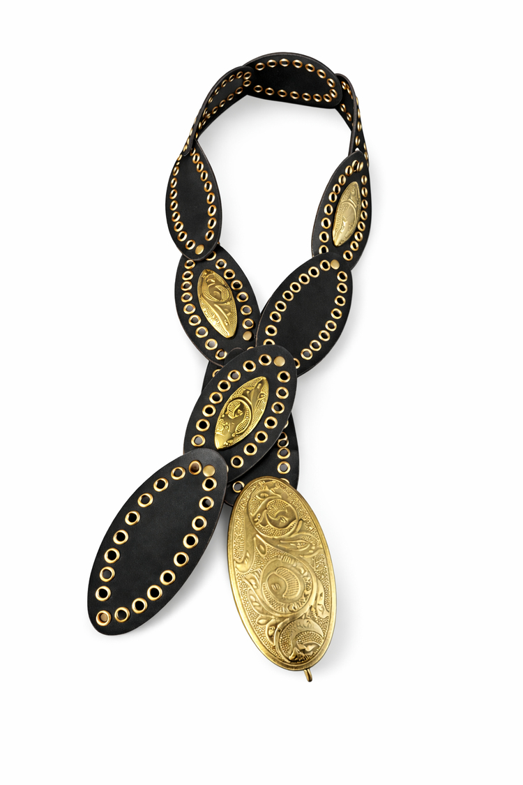 SİYAH KUŞGÖZÜ DETAY GOLD TOKALI KEMER