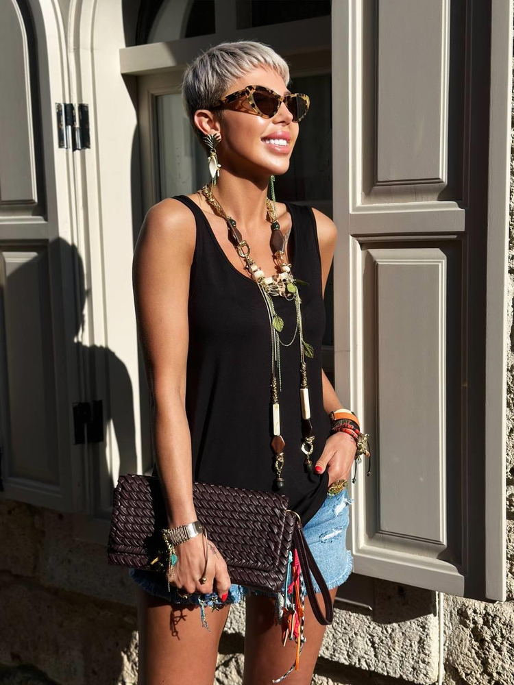 BLACK S.STUDIO PREMIUM MODAL TANK TOP