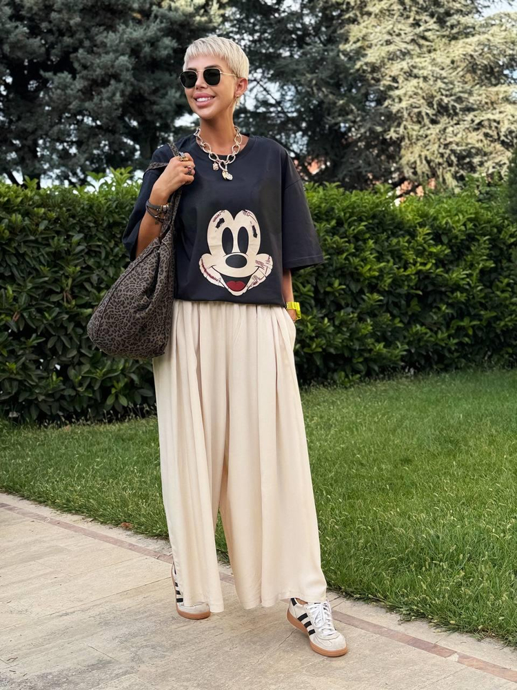STONE ELASTIC-WAIST RELAXED PANTS