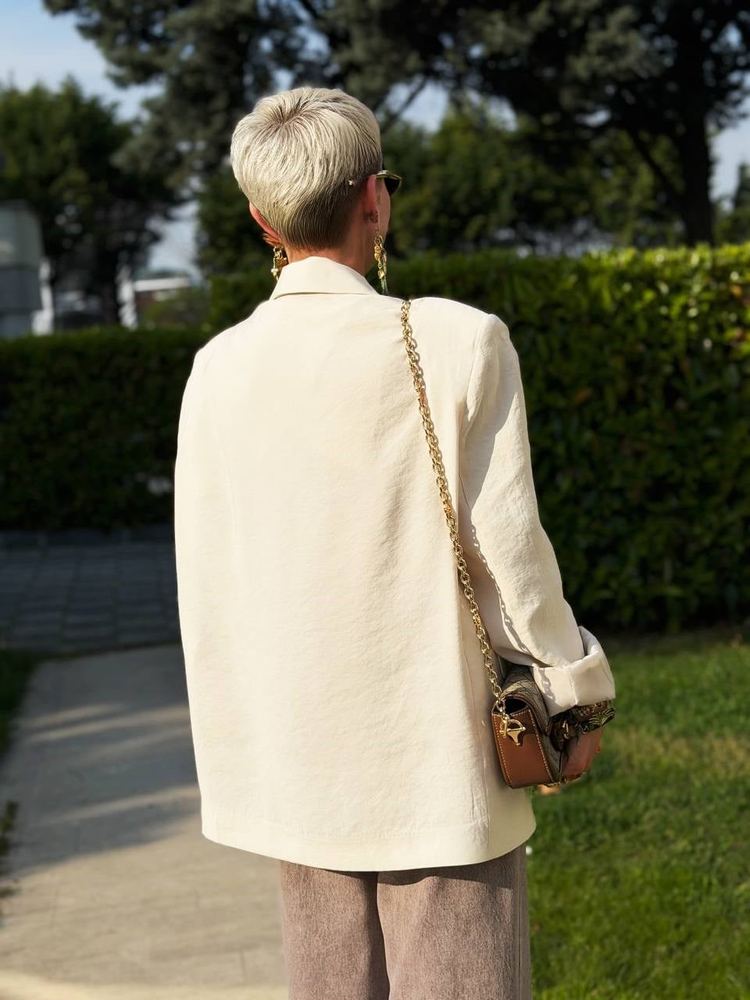 TAŞ RENK İNCE MODAL BLAZER CEKET