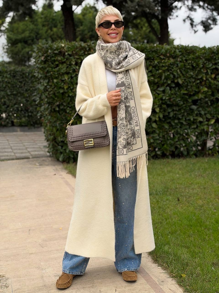 VANİLYA UZUN ANGORA HIRKA
