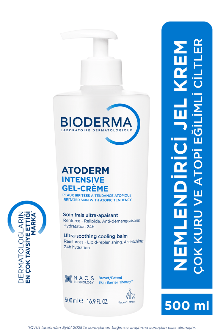 Bioderma Atoderm Intensive Gel-Cream Çok Kuru Atopi Eğilimli Cilt Nemlendirici Jel Krem 500 ml