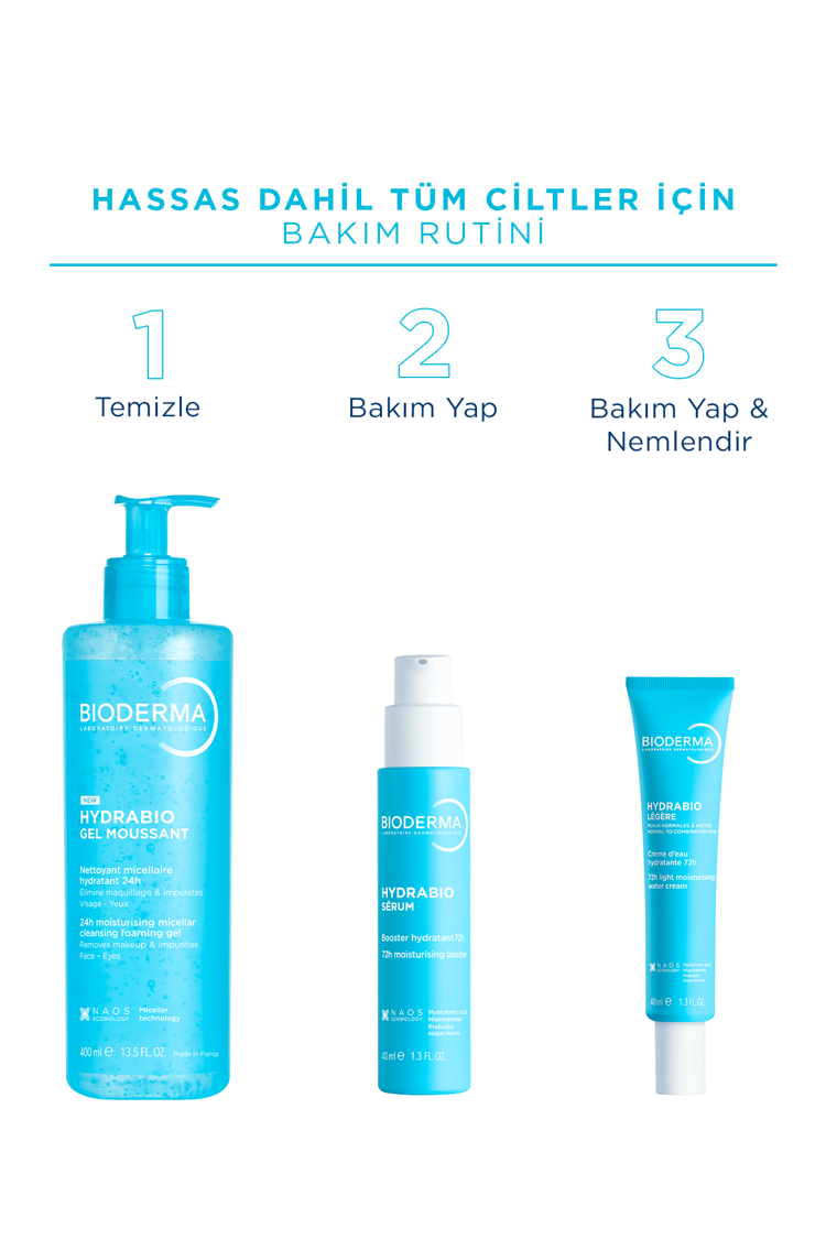 Bioderma Hydrabio Foaming Gel Tüm Ciltler Nemlendirici Etkili Yüz & Vücut Temizleme Jeli 400 ML