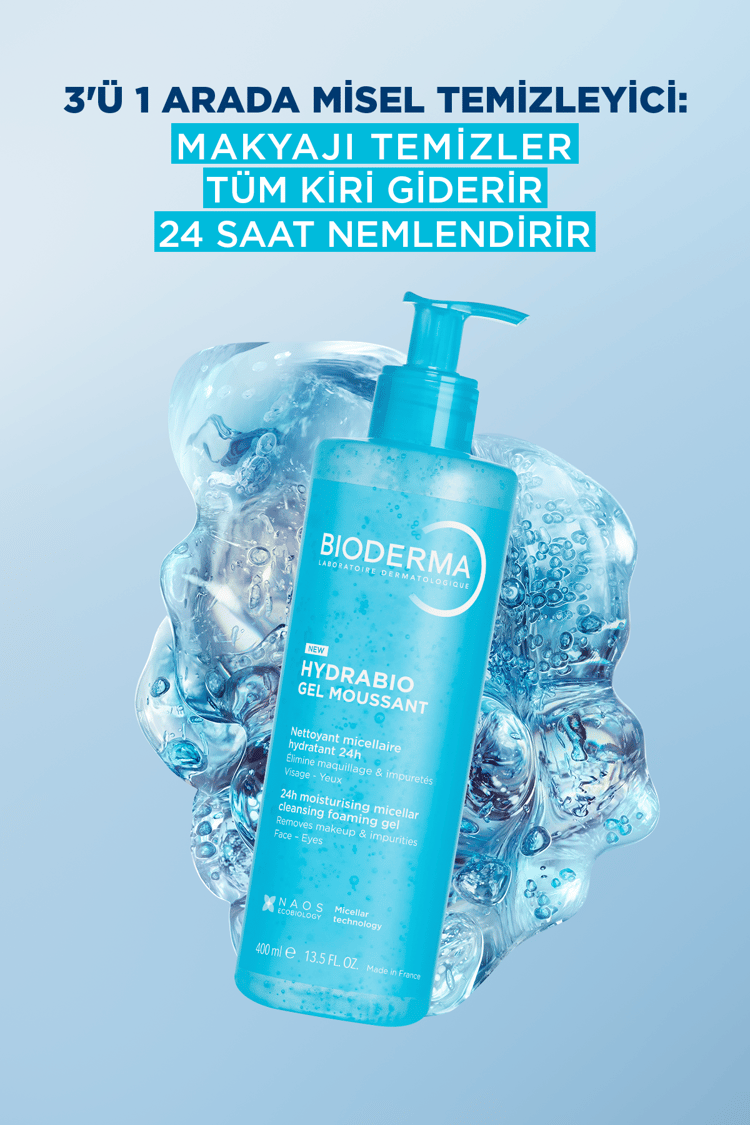 Bioderma Hydrabio Foaming Gel Tüm Ciltler Nemlendirici Etkili Yüz & Vücut Temizleme Jeli 400 ML