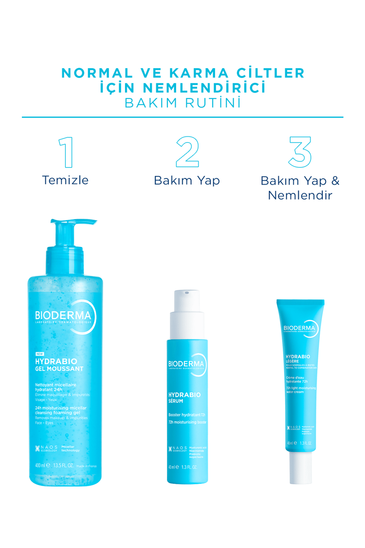 Bioderma Hydrabio Light Hyaluronik Asit İçeren Su Bazlı Nemlendirici Yüz Kremi 40 ML