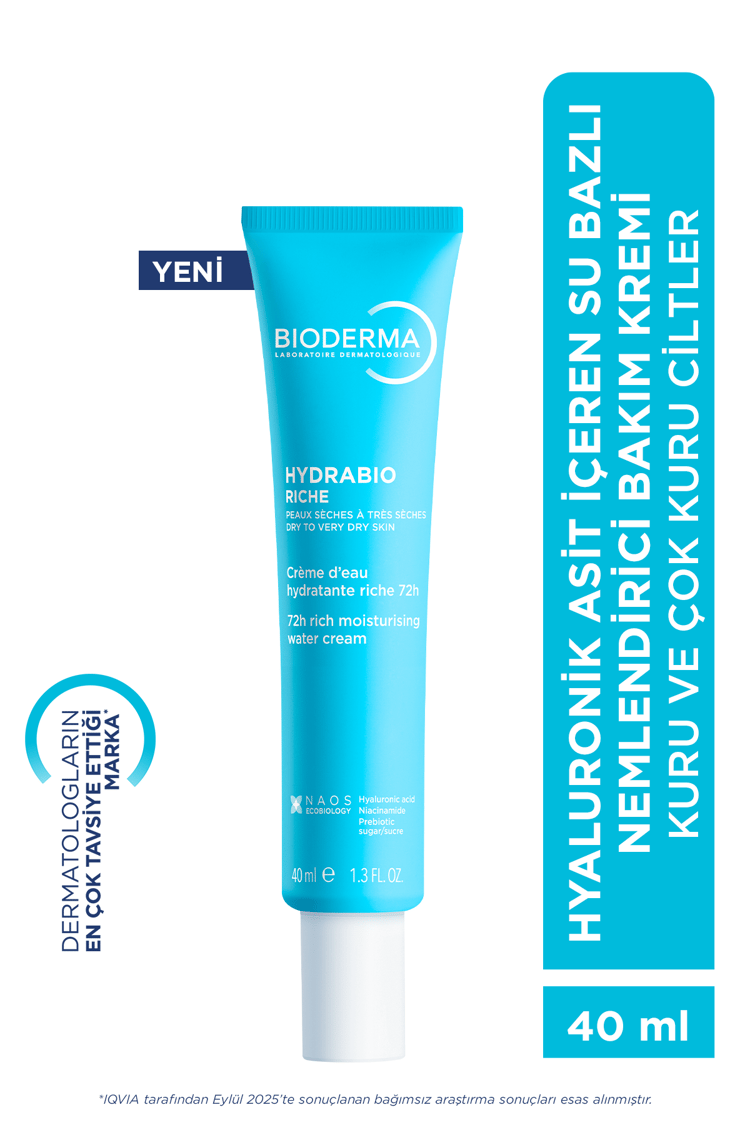 Bioderma Hydrabio Rich Kuru Ciltler için Su Bazlı Nemlendirici Yüz Bakım Kremi 40 ML