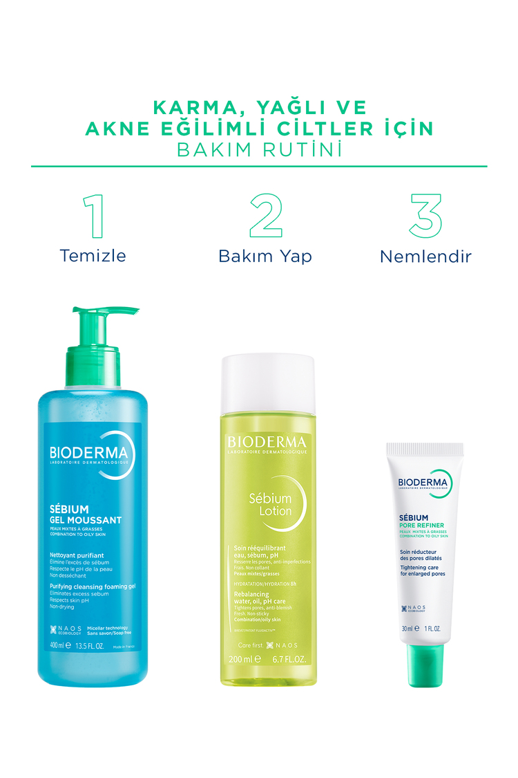 Bioderma Sebium Karma, Yağlı ve Akne Eğilimli Ciltler için Yüz, Vücut Temizleme Jeli 500 ml