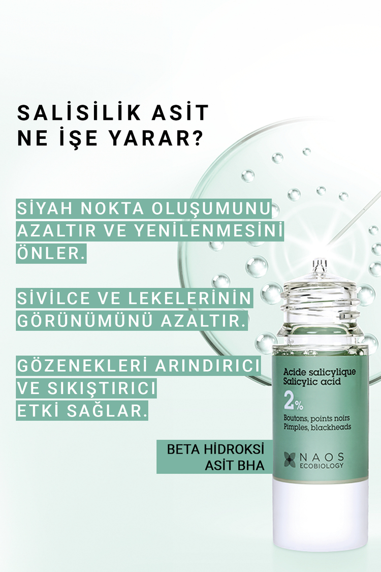 Pure Active Salisilik Asit BHA Sivilce Siyah Nokta Karşıtı Konsantre Bakım Serumu 15 mL Karma Yağlı