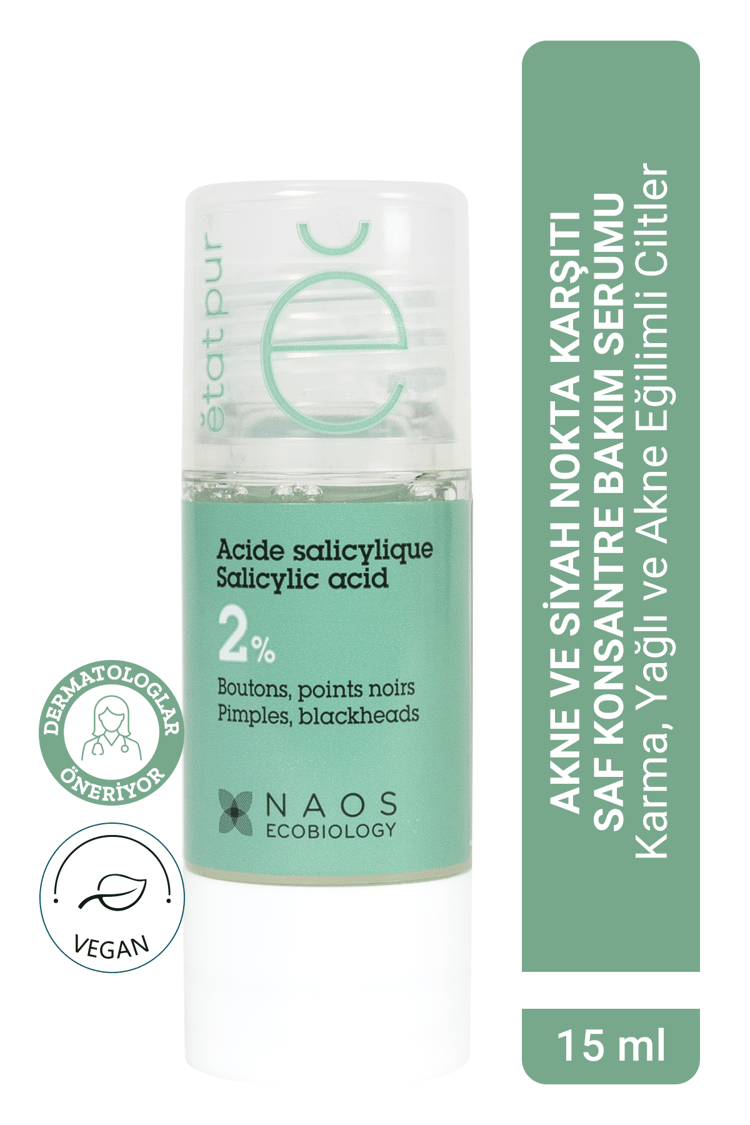 Pure Active Salisilik Asit BHA Sivilce Siyah Nokta Karşıtı Konsantre Bakım Serumu 15 mL Karma Yağlı