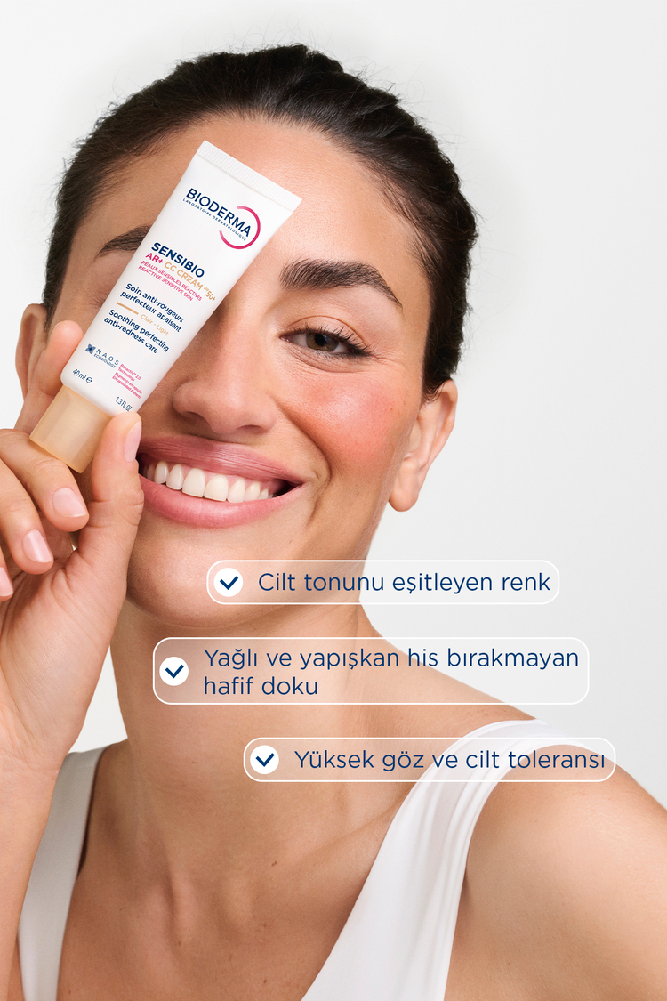 Sensibio AR+ CC Cream SPF50+ Güneş Koruyuculu Kızarıklık Karşıtı Renkli Nemlendirici Krem 40 ML