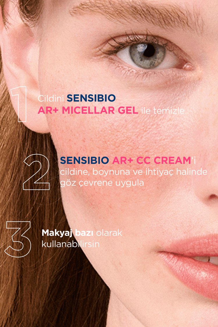 Sensibio AR+ CC Cream SPF50+ Güneş Koruyuculu Kızarıklık Karşıtı Renkli Nemlendirici Krem 40 ML