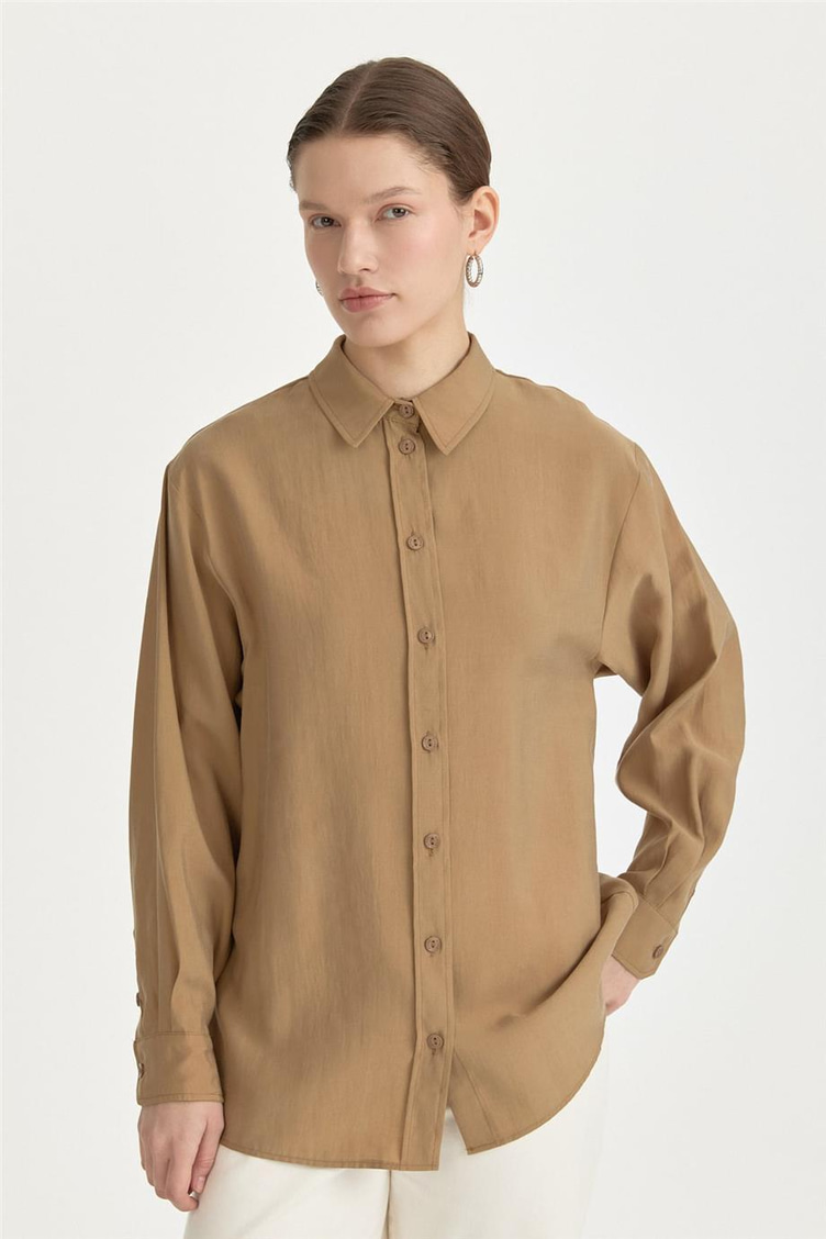 Oversize Tencel Tunik Camel - 261TN5180NH.1