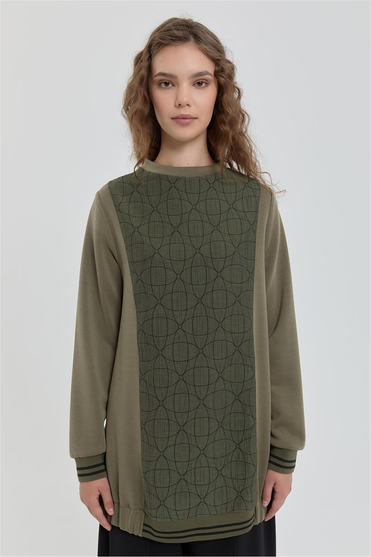 Ribana Detaylı Sweatshırt Haki