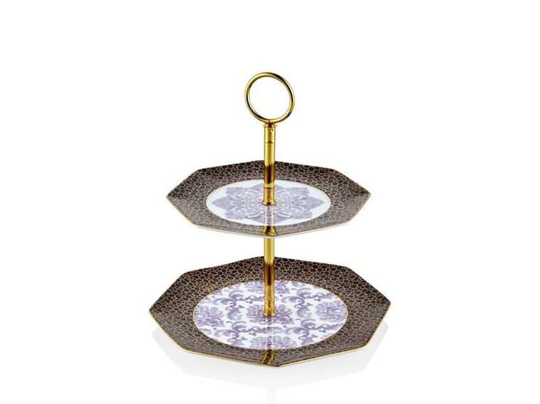 Two-Tier Cake Stand Iris Purple -Blooming Baroque