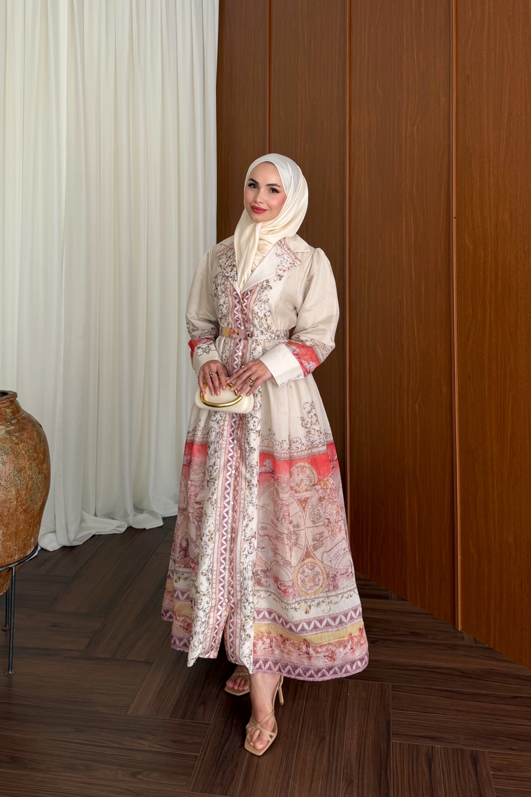 Almila Premium Elbise - KİREMİT