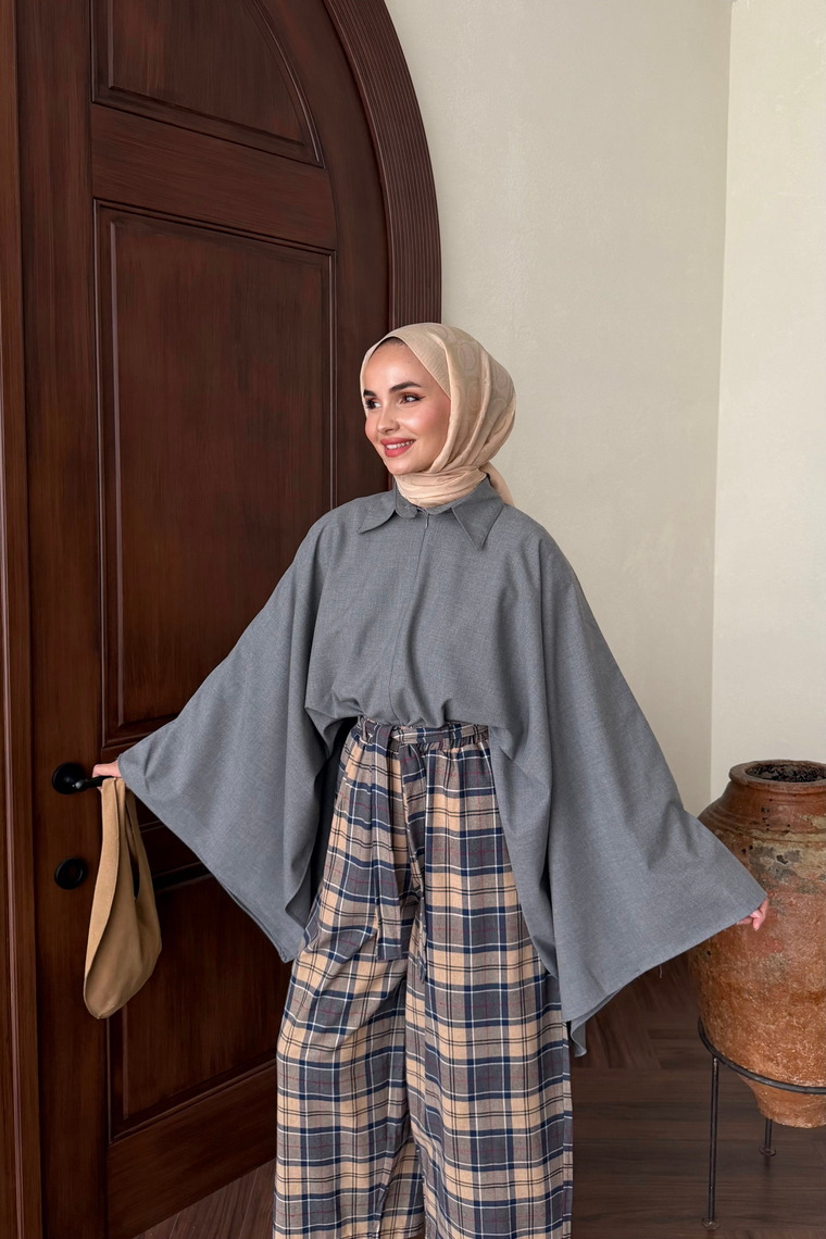 Alora Yaka Detay Panço - GRİ